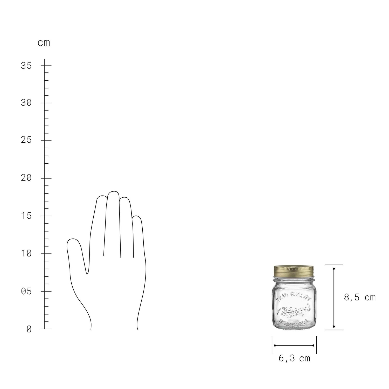 MASON'S 6x Aufbewahrungsgläser 150ml