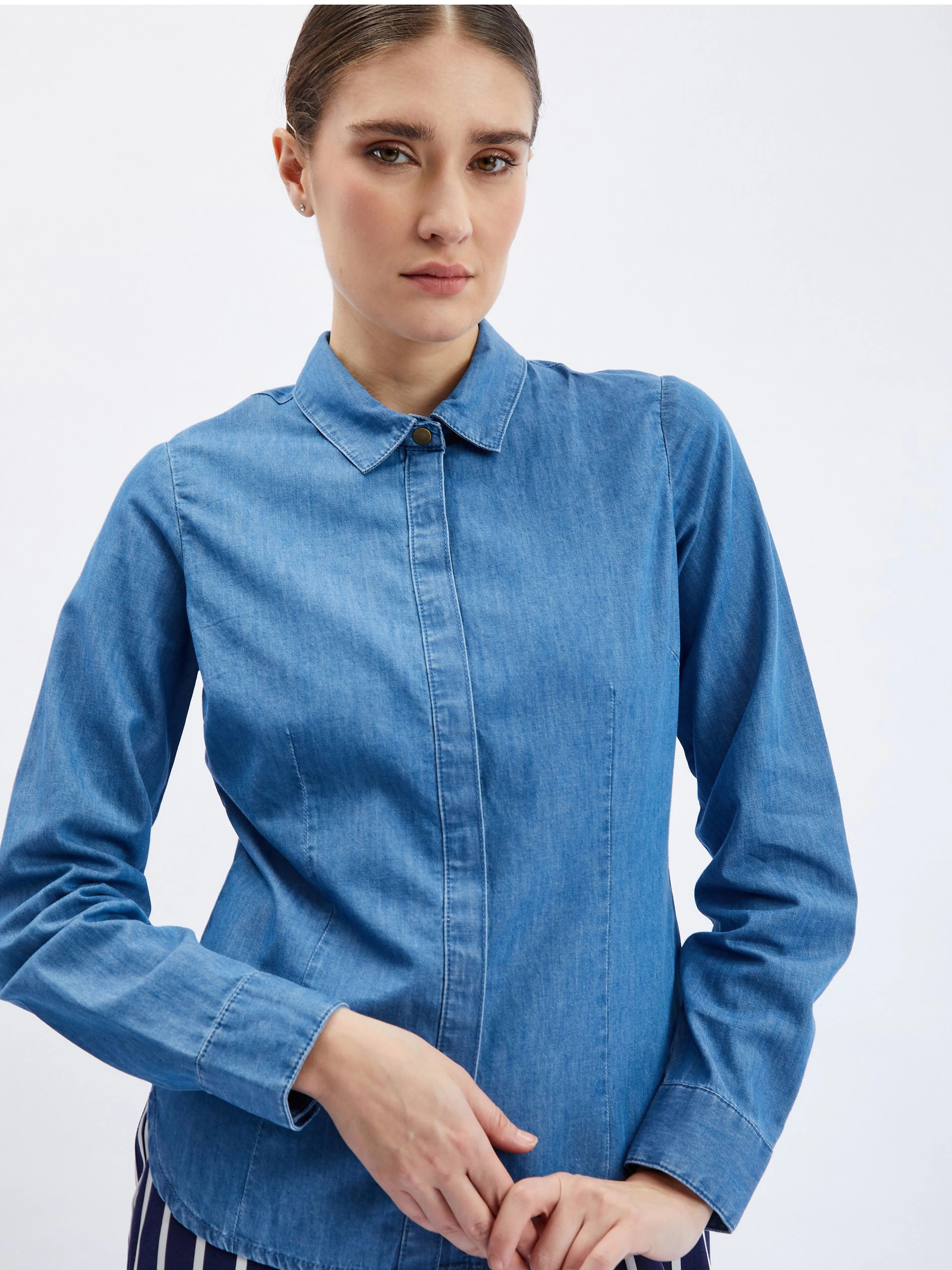 Blaues Damen-Denim-Shirt ORSAY