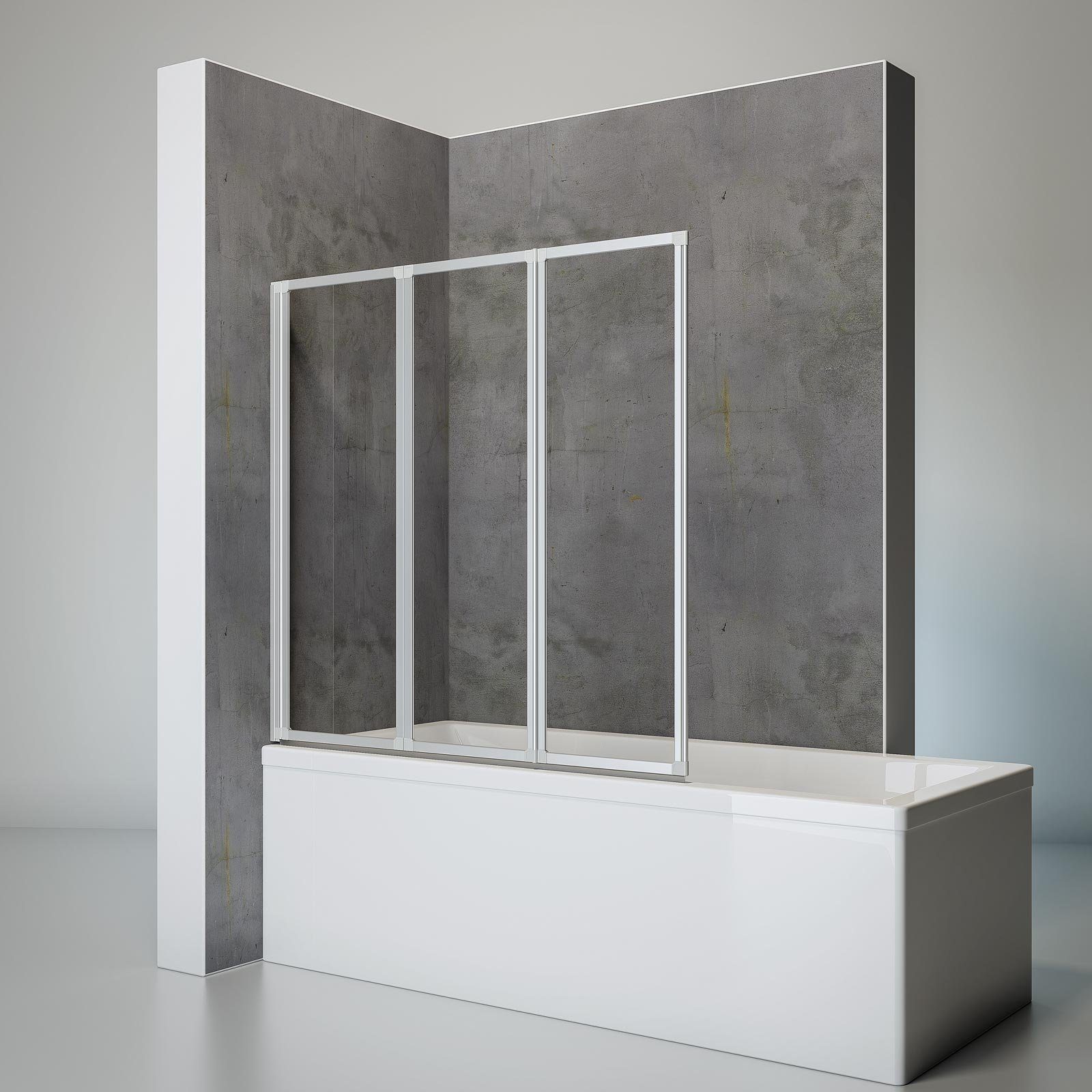 Schulte Badewannenaufsatz Smart BxH: 127 x 120 cm, 3 mm Sicherheitsglas, (3 tlg), zum Kleben - ohne Bohren in die Fliese, inkl. Klebe-Montage-Set