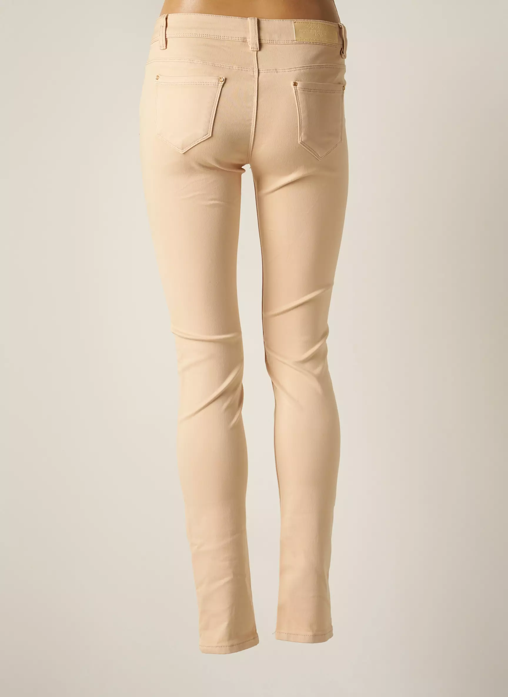 R Display Pantalons Slim Femme couleur beige