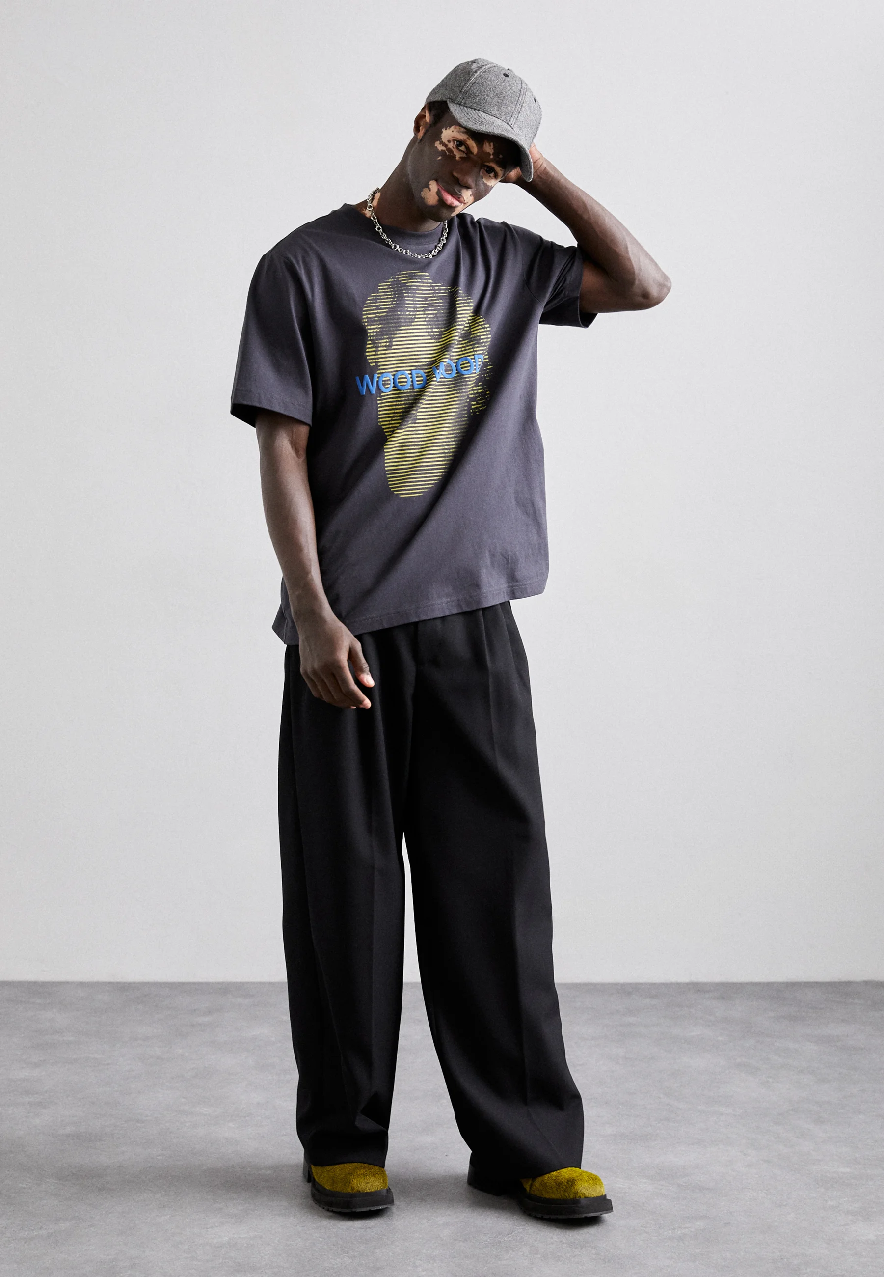 Wood Wood HAIDER STRIPED FACE - Camiseta con estampado