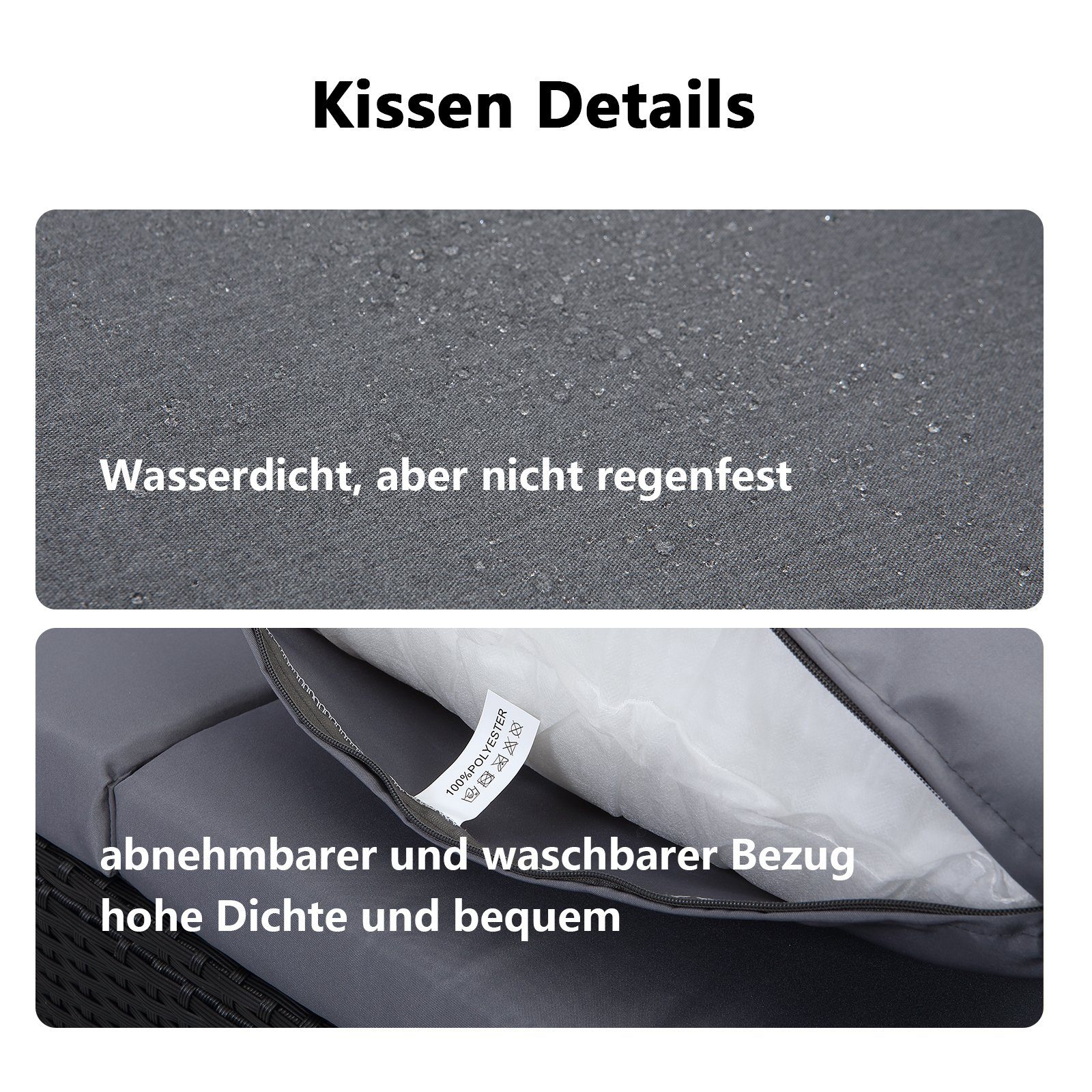 MeXo Loungeset Terrassenmöbel Balkonset, (Polyrattan Gartenmöbel Set, 1-tlg., 2-Sitzer Sofa), Balkon Garten Lounge-Set Sofa Sitzgruppe, Freie Kombination