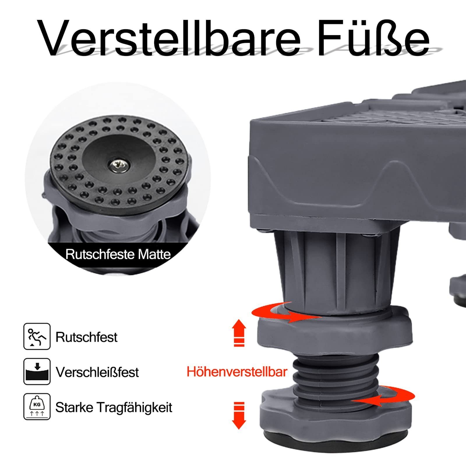 UISEBRT Waschmaschinenuntergestell Einstellbar Waschmaschine Sockel