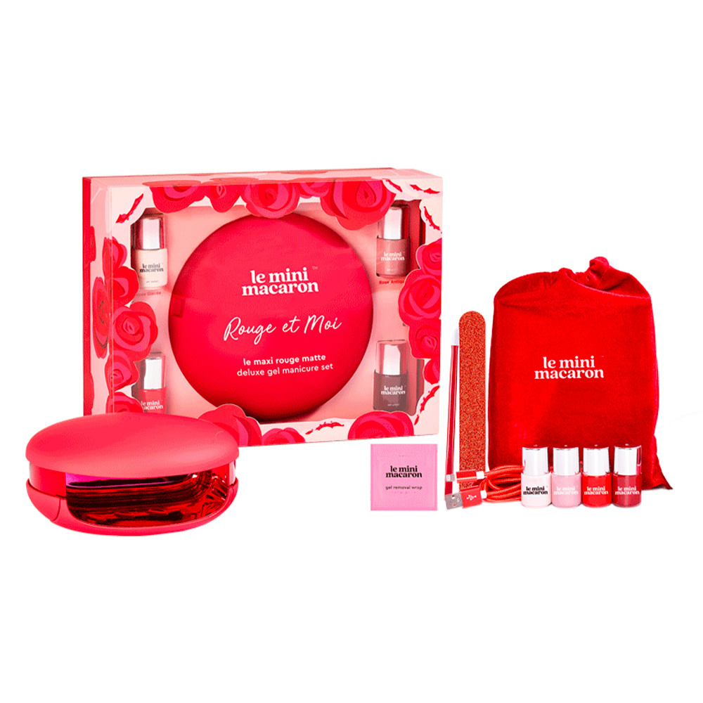 Le Mini Macaron Rouge et Moi - Le Maxi Rouge Matte Kit de vernis à ongles semi-permanent