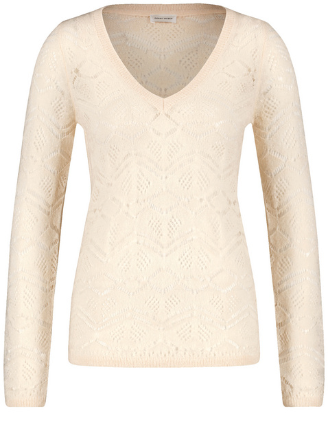 Leichter Pullover in Ajourstrick