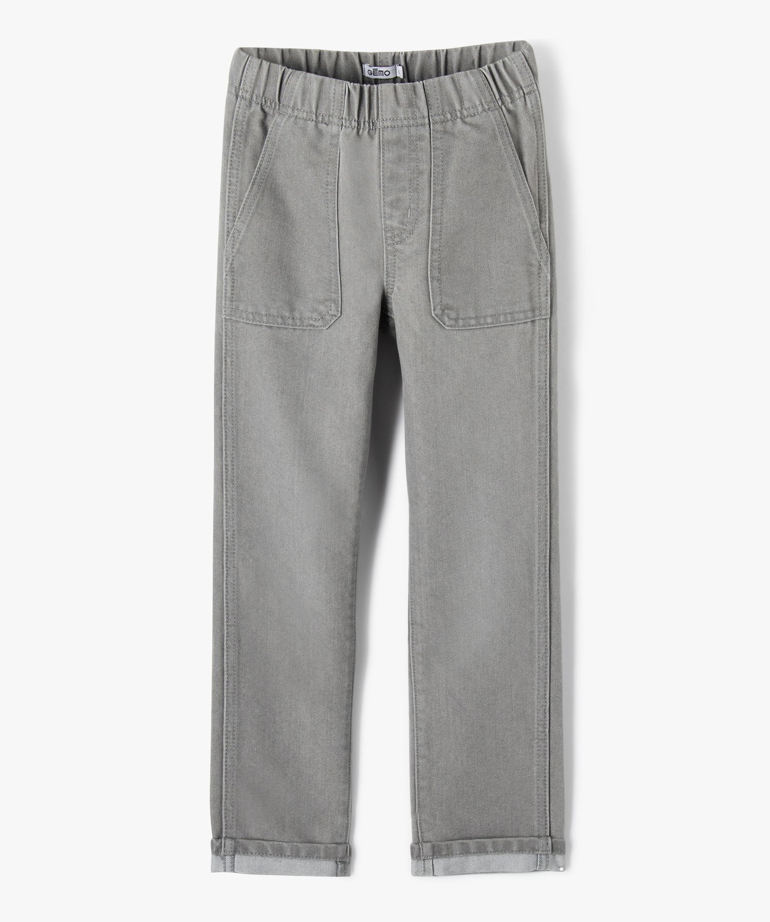 Jean Regular avec ceinture élastique Garçon gris | GEMO