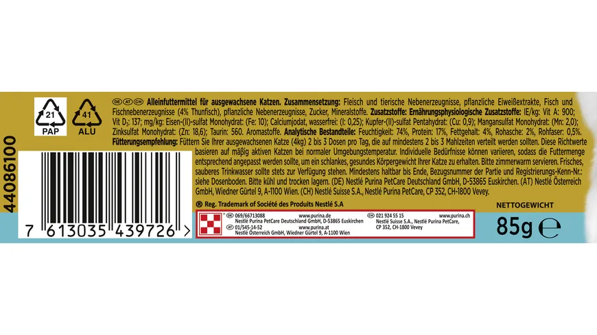 PURINA GOURMET Gold Raffiniertes Ragout mit Thunfisch 85 g