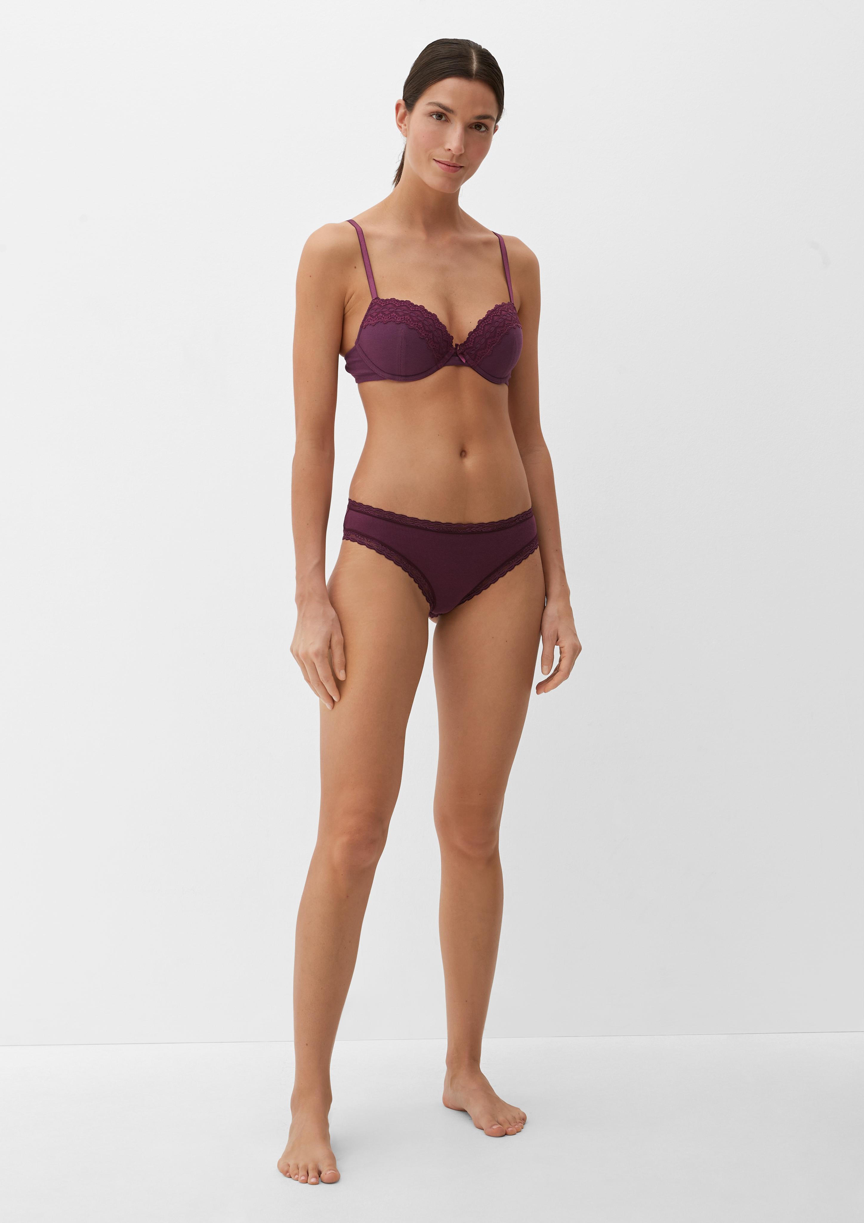 Doppelpack Slips mit Spitzen-Details  6008091-4800