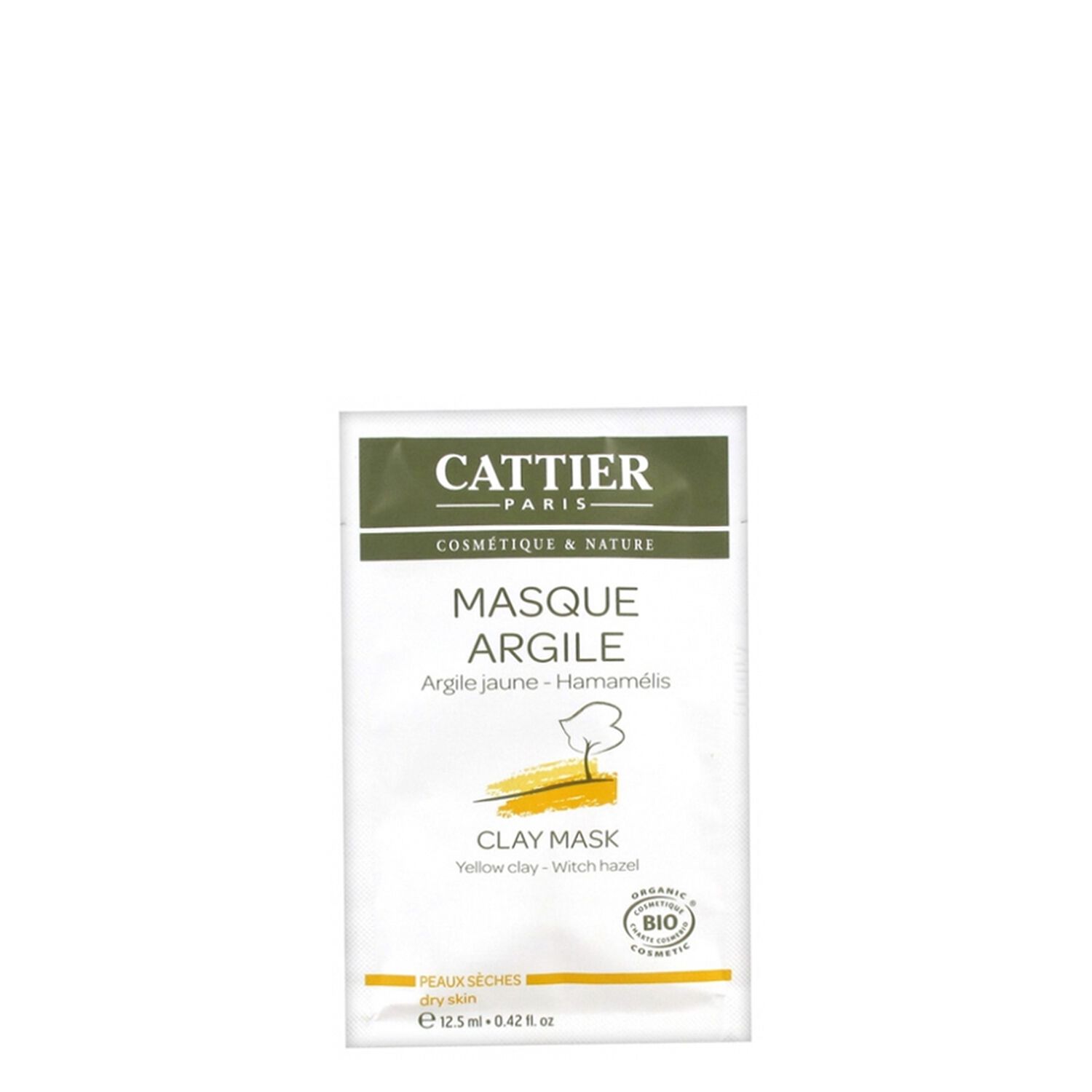 Cattier Masque Argile Jaune Peaux Sèches - Unidose 12,5 ml