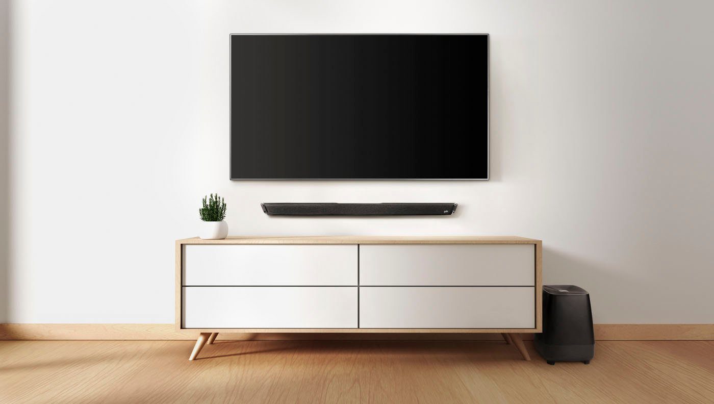 Polk MagniFi 2 Soundbar (Bluetooth, WLAN (WiFi), kabelloser Subwoofer, Chromecast, Sprachsteuerung mit Google Assistant)