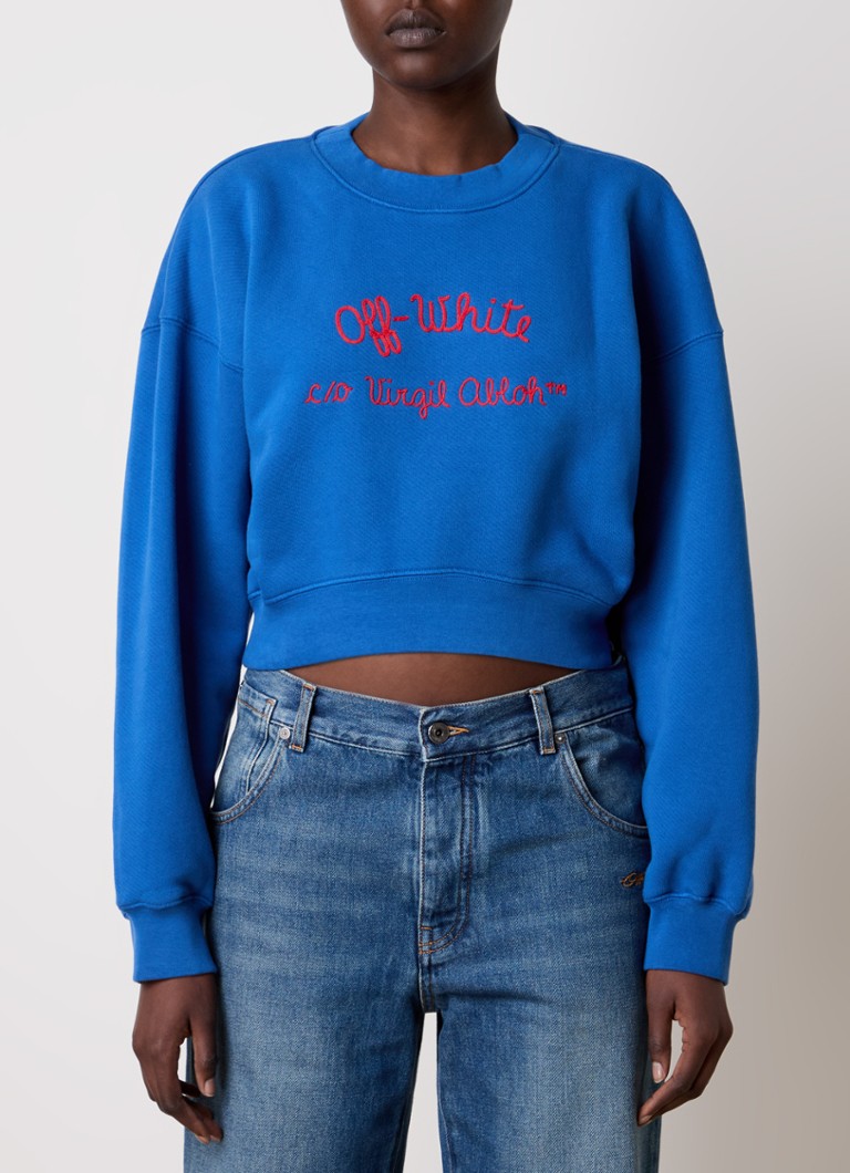 Tricou scurt Off-White cu logo brodat