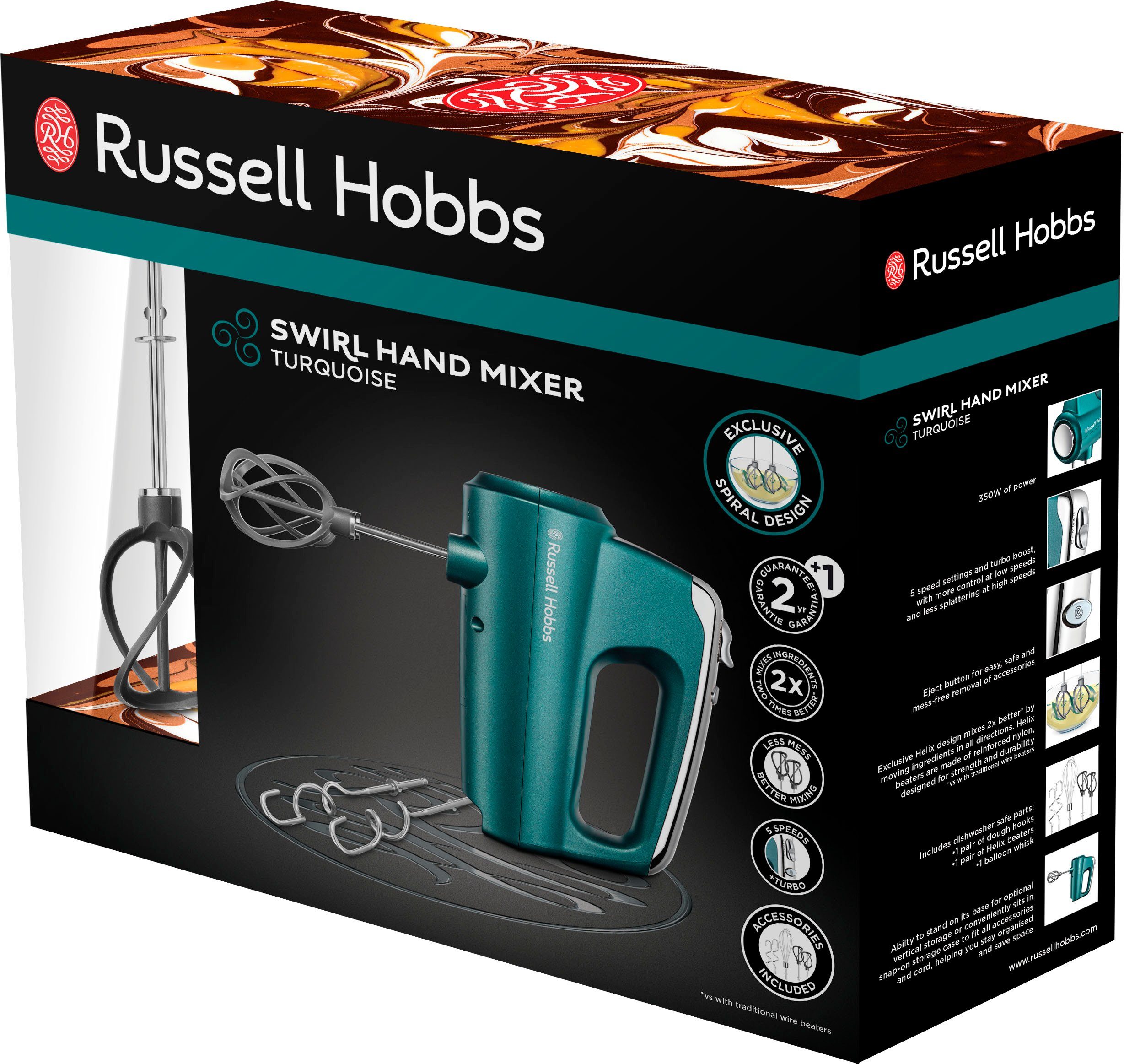 RUSSELL HOBBS Handmixer SWIRL, 350 W, Türkis