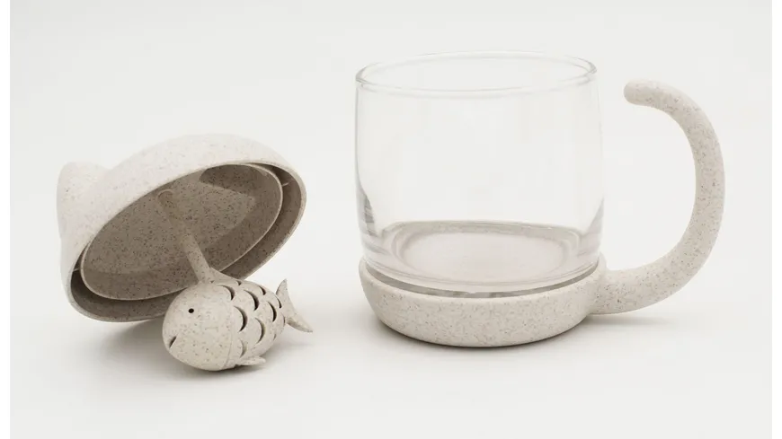 Winkee Teebecher Katze mit integriertem Tee-Ei