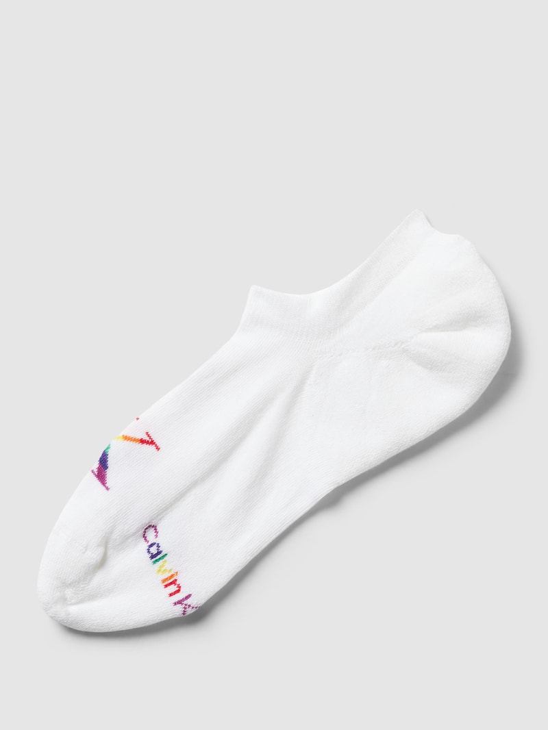 Sneakersocken mit Label-Print Modell 'MEN FOOTIE' in weiss
