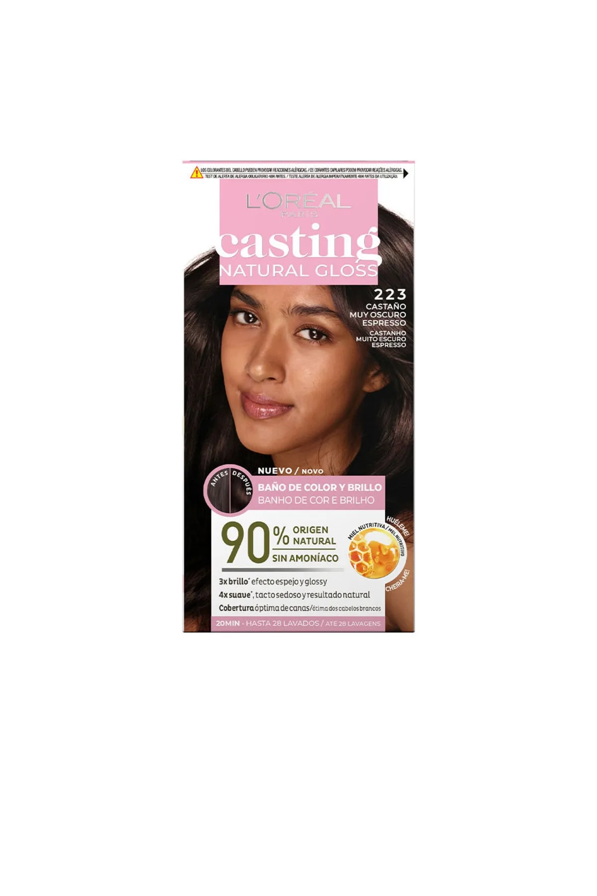 L&'Oreal Paris  Casting Natural Gloss #223-castaño Muy Oscuro Espresso L'Oréal Paris 180 ml