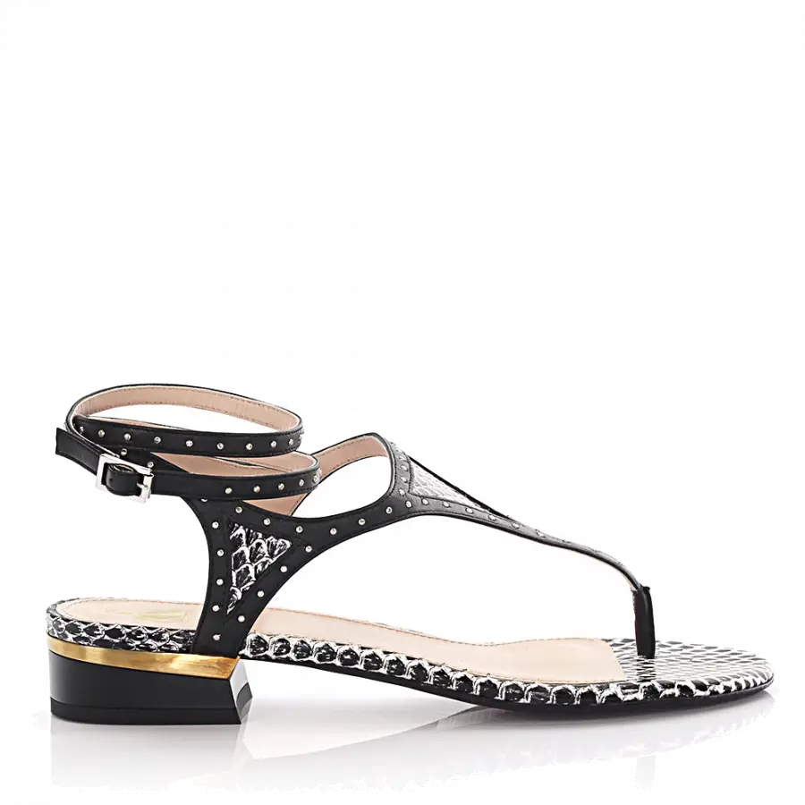 Lanvin - Sandalen Schlangenleder schwarz - schwarz