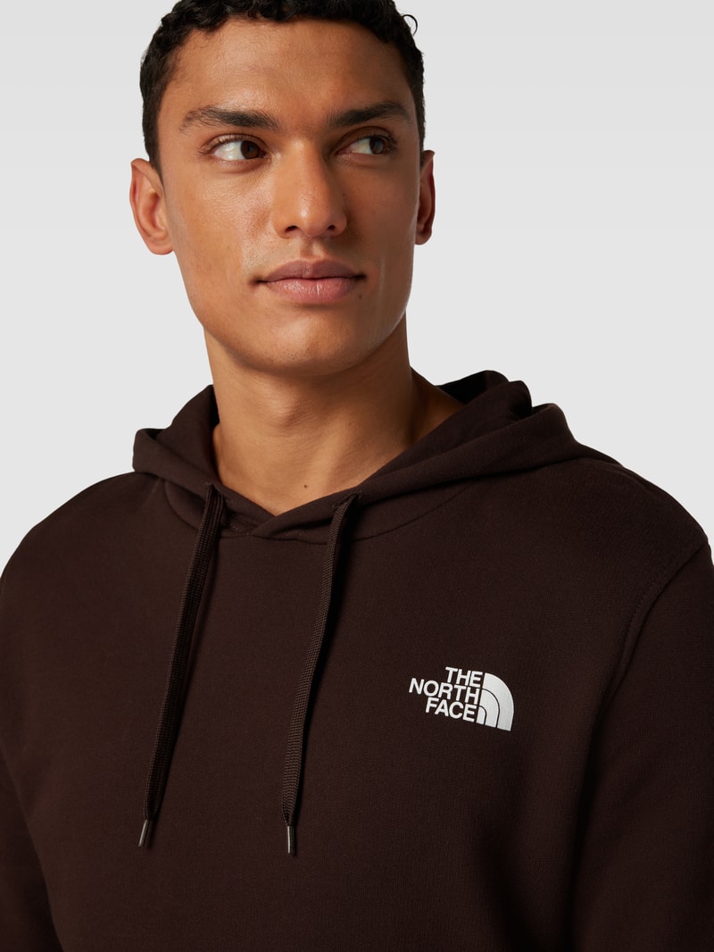 Hoodie mit Label-Print Modell 'Simple Dome' in dunkelbraun