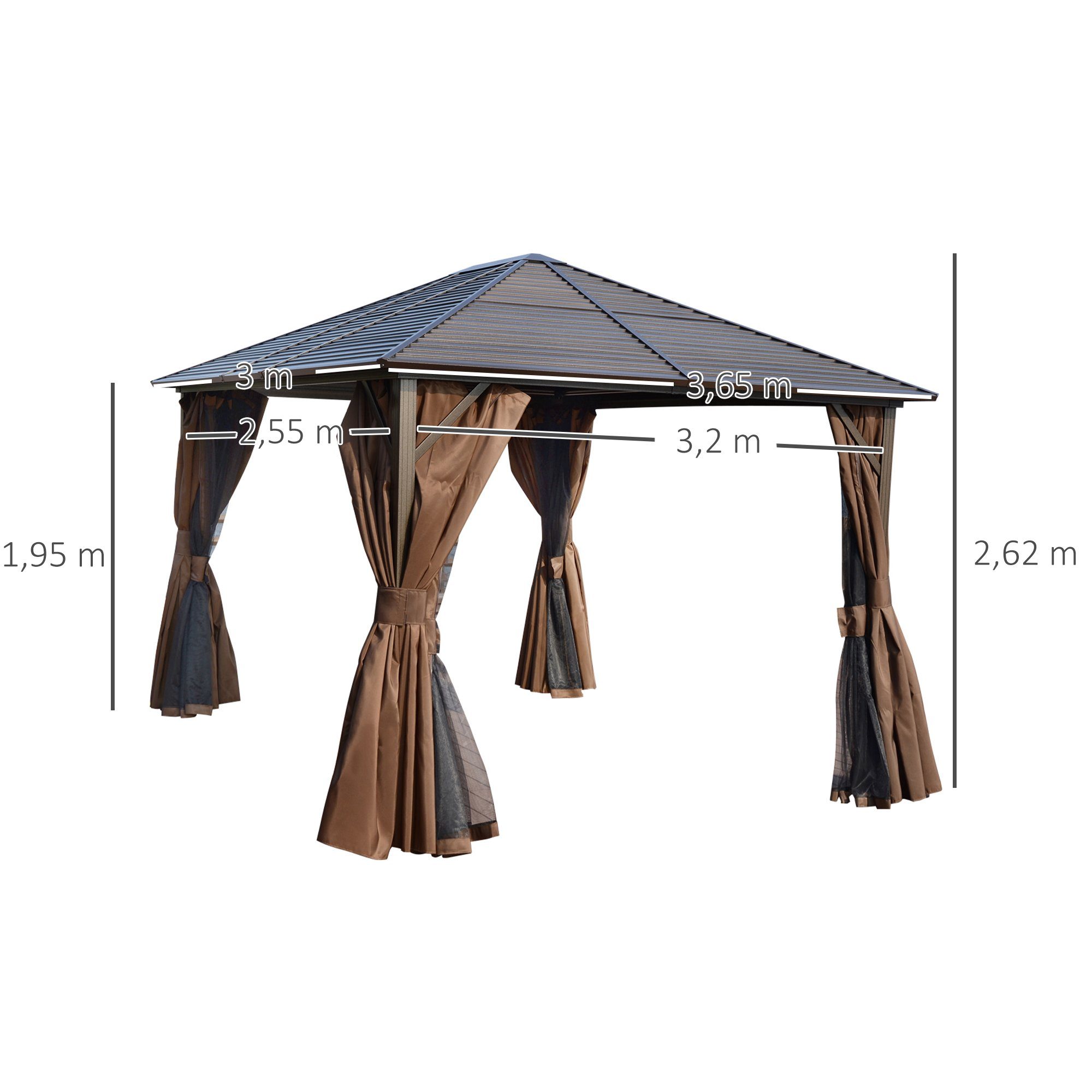 Outsunny Grillpavillon Gartenpavillon