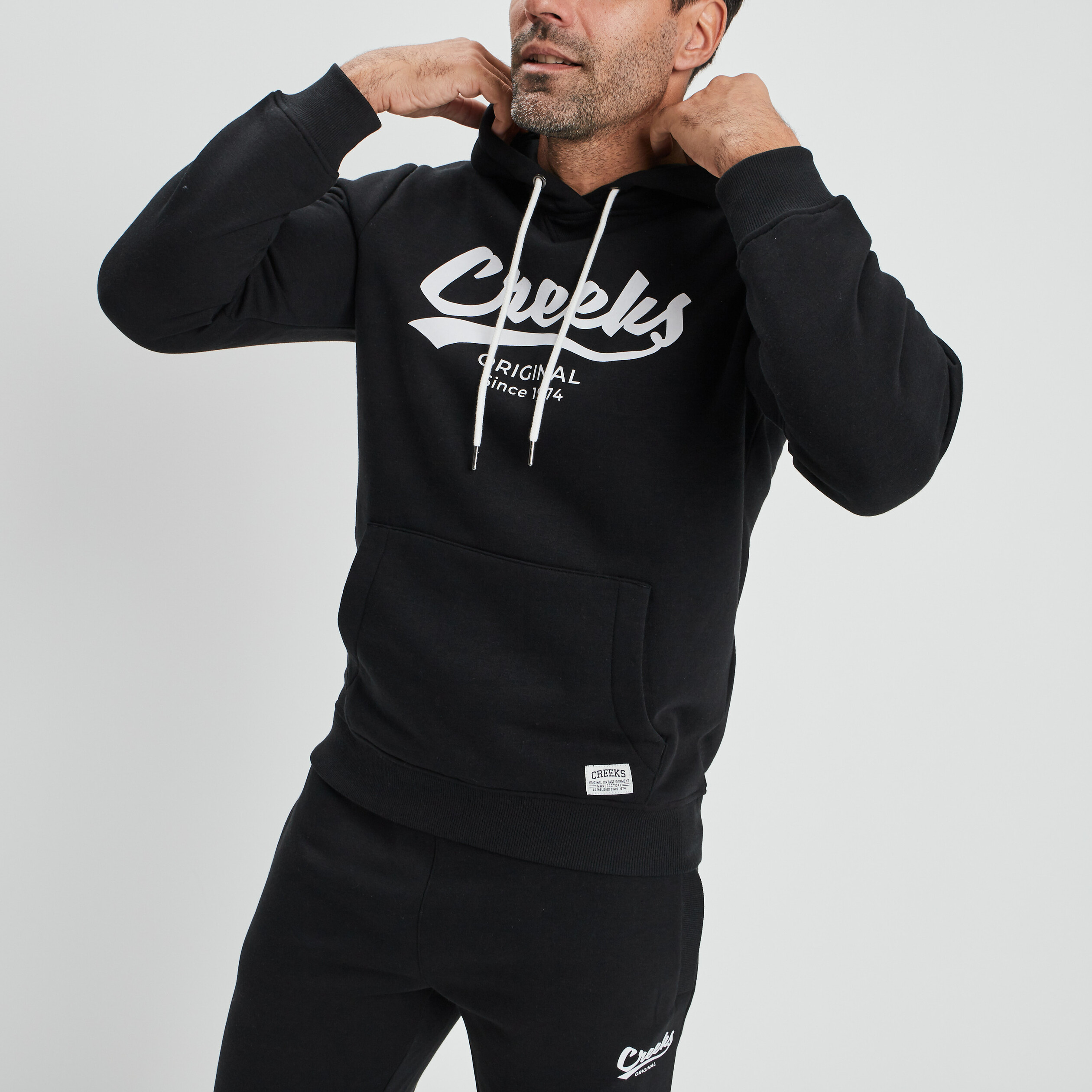 Sweat à capuche hoodie Creeks noir homme | La Halle