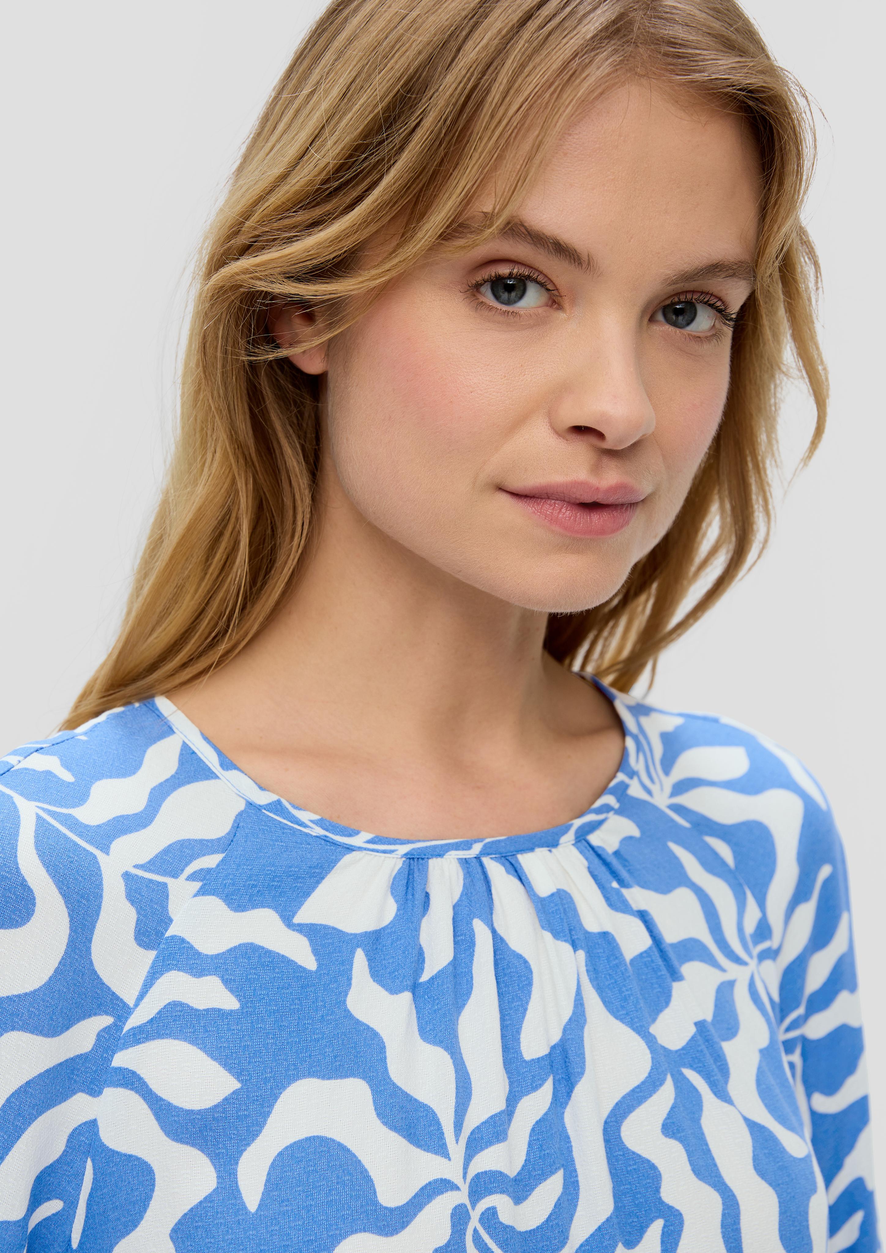 Jacquard-Bluse aus reiner Viskose  2145166-55A1