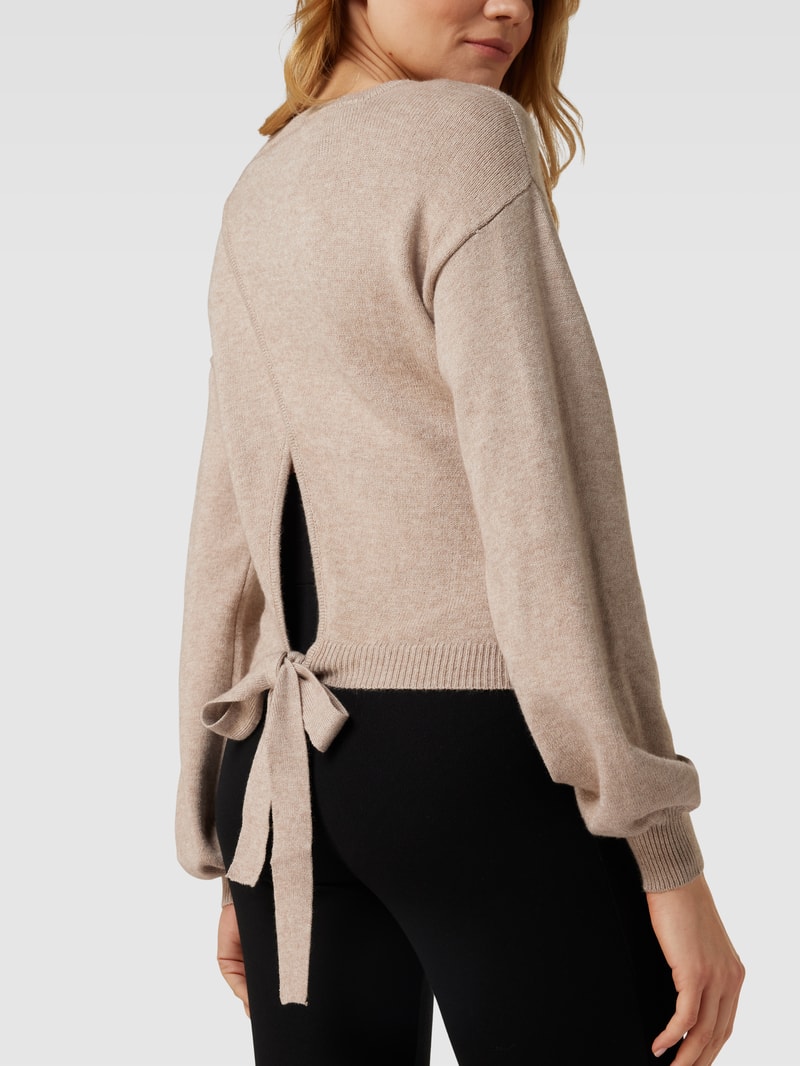 Umstands-Strickpullover in Wickel-Optik Modell 'MIKA' in beige