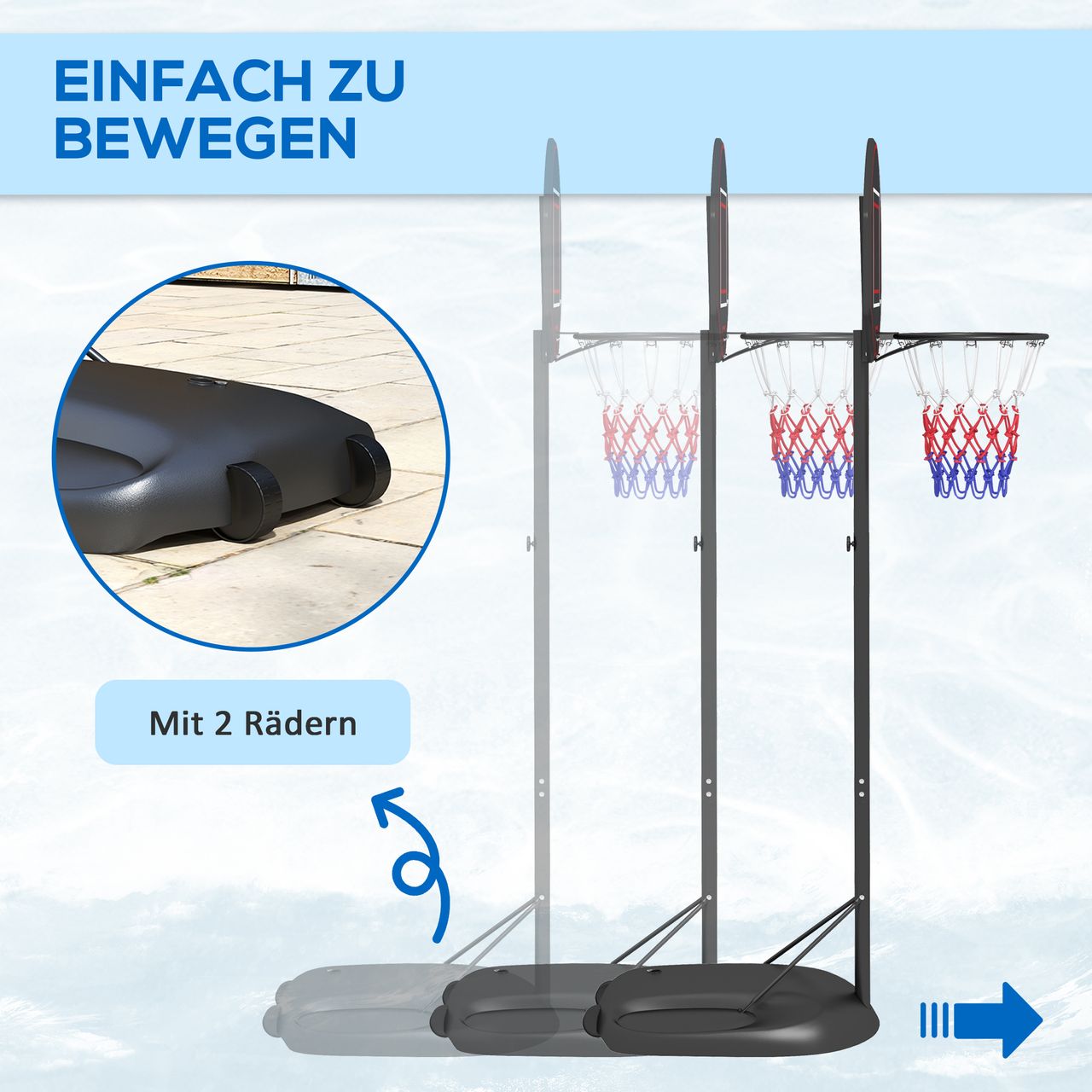 SPORTNOW SPORTNOW Basketballständer 221-282cm Höhenverstellbar Basketballkorb mit Ständer