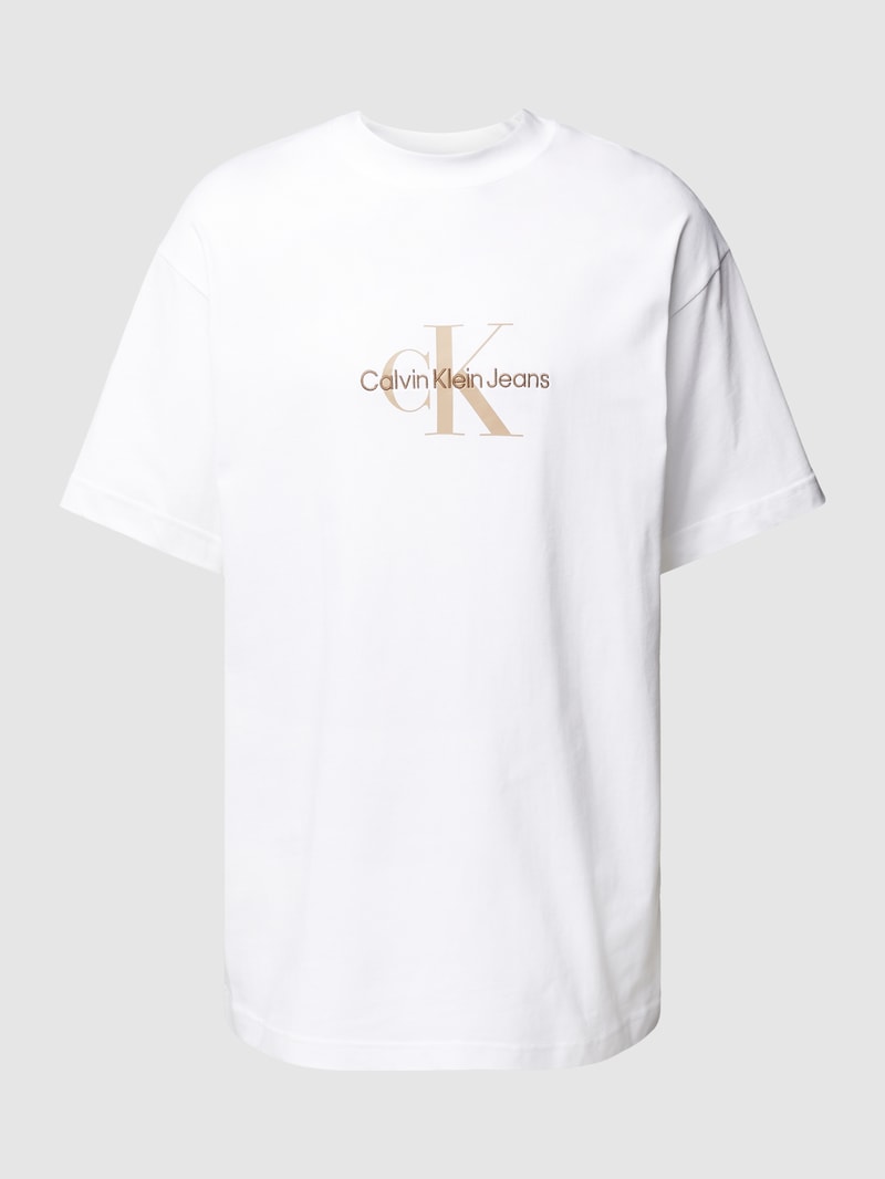 T-Shirt mit Label-Print Modell 'ARCHIVAL' in weiß