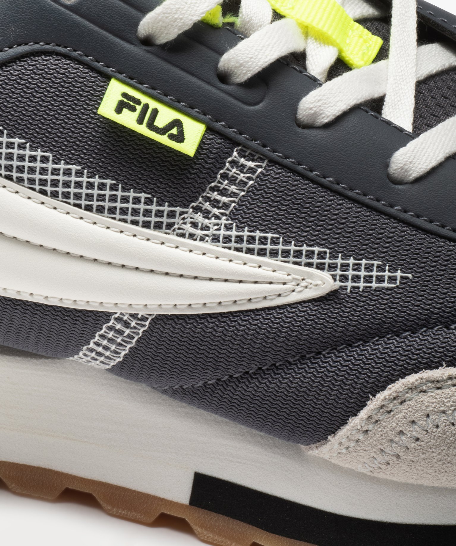 Baskets homme retro running détails fluo - Fila Retronique gris | GEMO