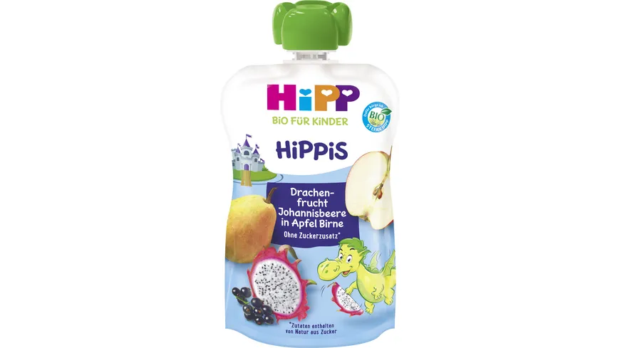 HiPP Bio für Kinder HiPPiS Drachenfrucht-Johannisbeere in Apfel-Birne 100 g
