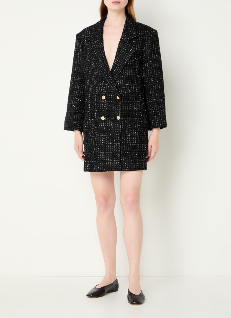 Anine Bing Katharine tweed-minibleiserimekko lurexilla