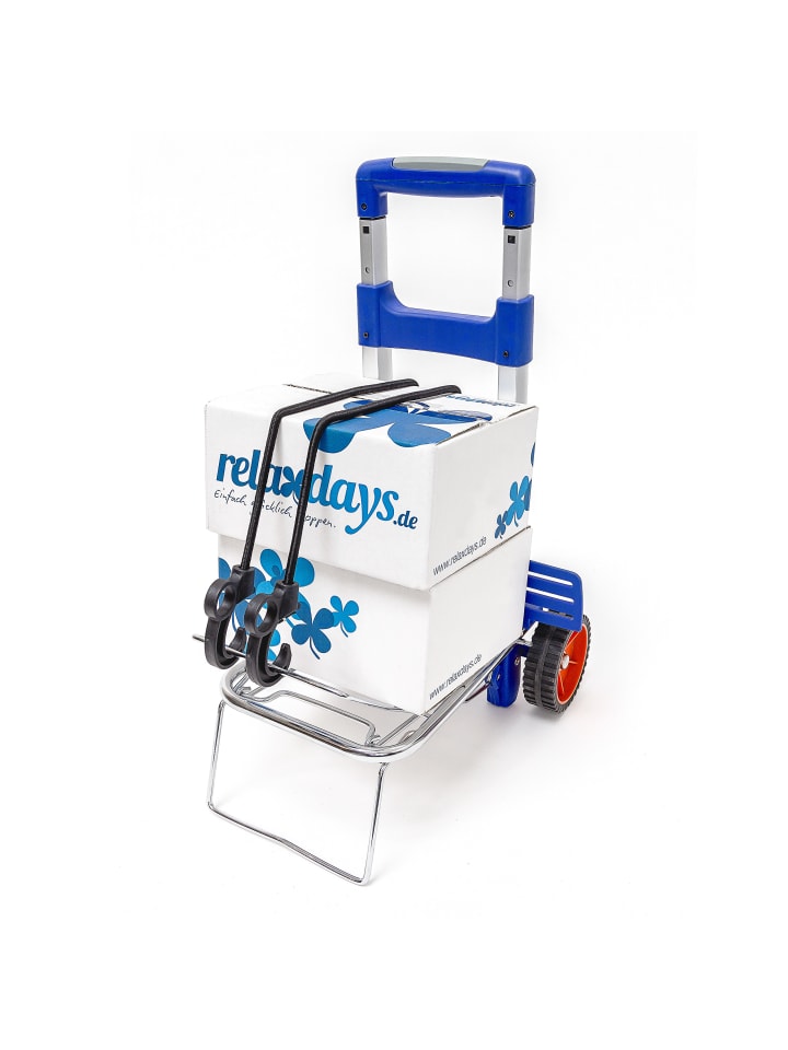 relaxdays Transport Trolley in Blau - (B)30 x (H)93 x (T)36 cm günstig kaufen onesize