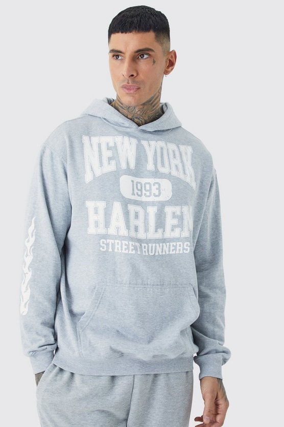 Tall Oversize Hoodie mit Flammen-Print