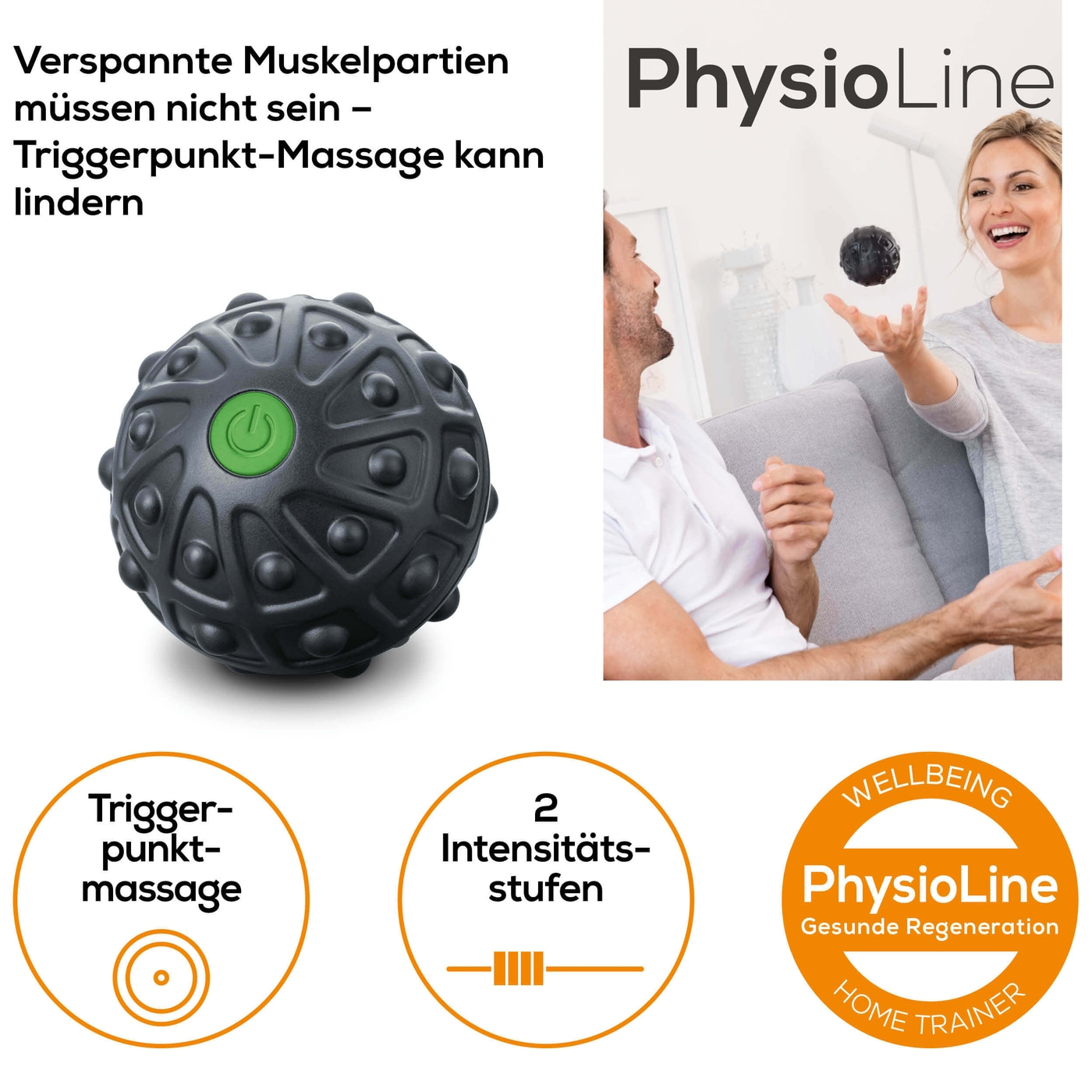 Beurer Massageball mit Vibration MG 10-Handlicher Massageball für Faszienverklebungen & verspannte Muskelpartien