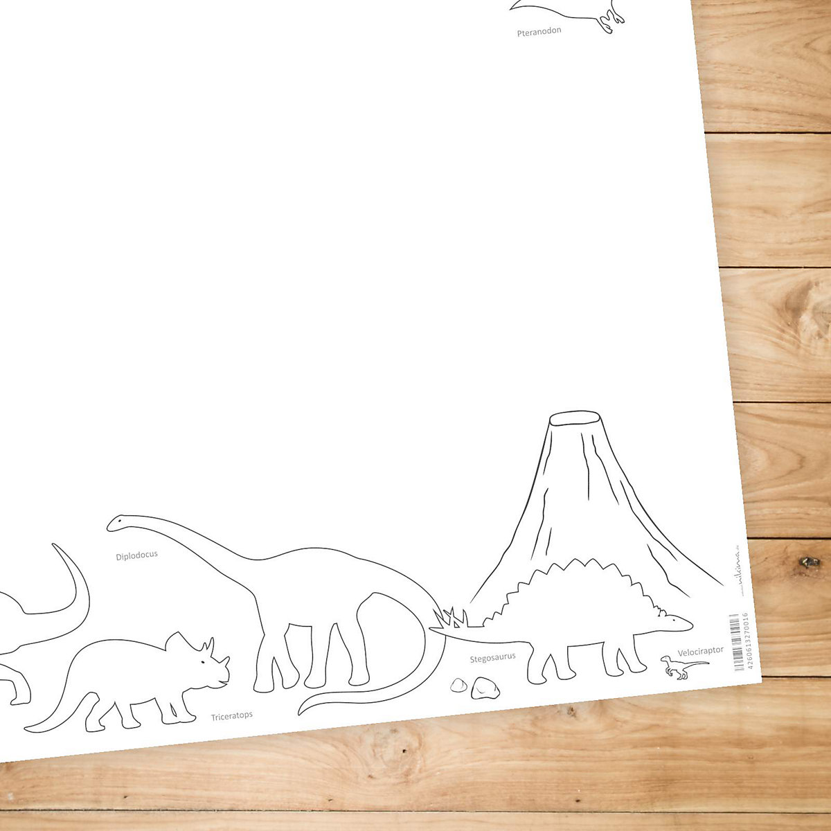 Papierunterlage A2 Schreibtischunterlage Dinosaurier zum ausmalen Schreibtischunterlagen