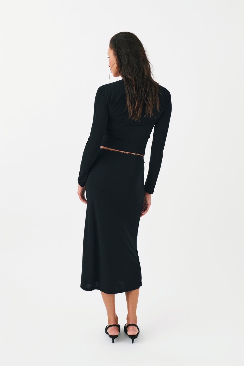 Bow midi skirt