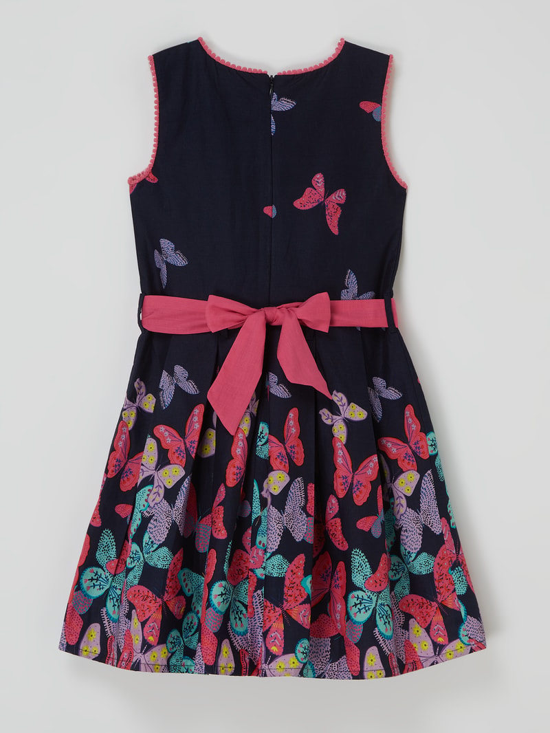 Kleid aus Bio-Baumwolle in marineblau