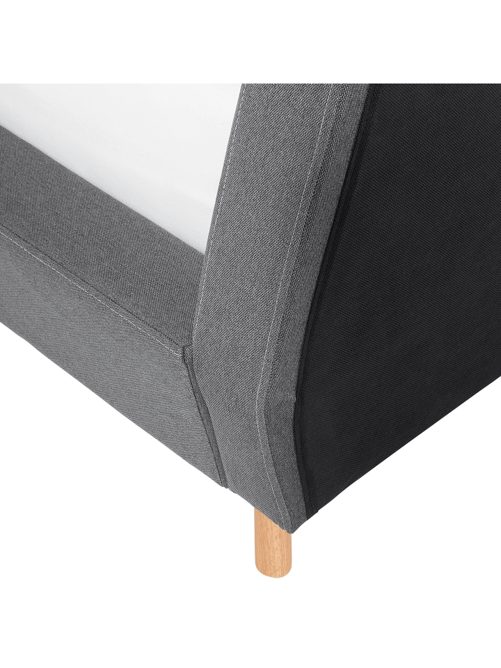 Beliani Doppelbett VIENNE in Grau/Heller Holzfarbton - (W) 200 x (H) 103 x (L) 220 cm günstig kaufen onesize