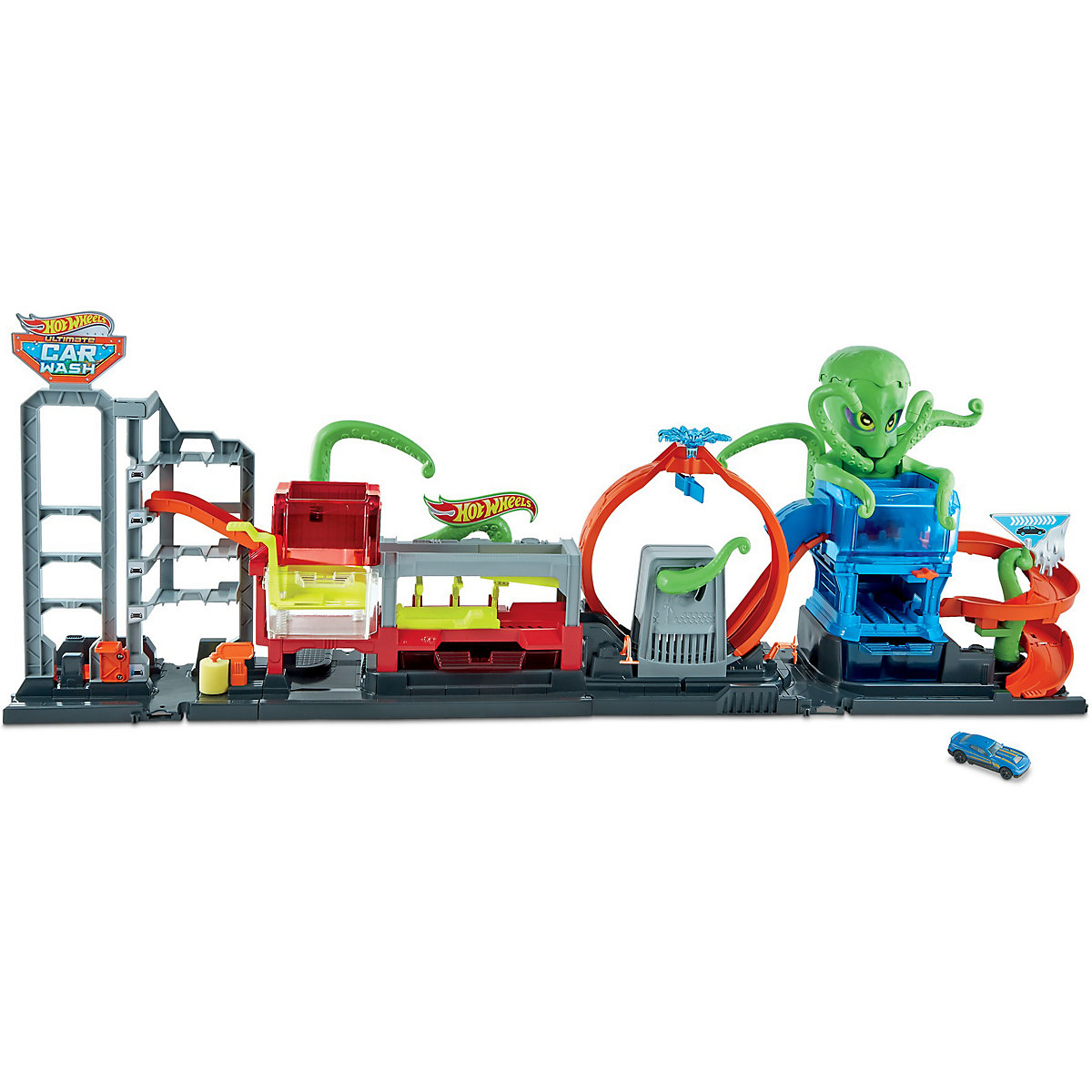 Hot Wheels City Color Reveal Autowaschanlage, inkl. 1 Farbwechsel-Spielzeugauto