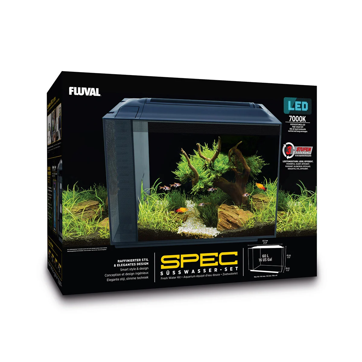 Fluval Aquarium SPEC XV 60 L. schwarz günstig kaufen