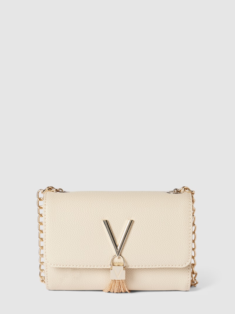 Clutch mit Label-Applikation Modell 'DIVINA' in beige