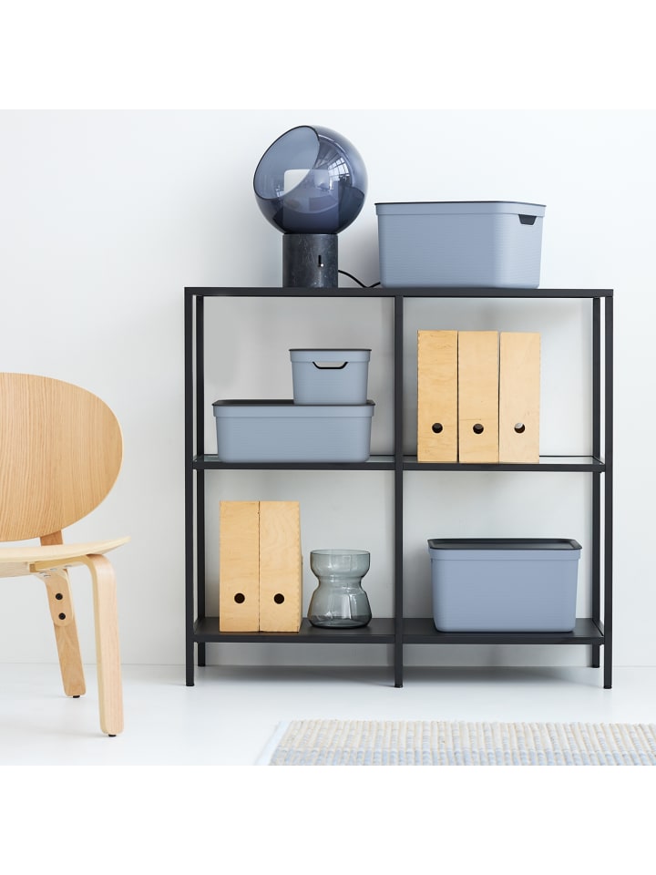 Rotho 3er Set Aufbewahrungsbox mit Deckel 10L JIVE in Blue Fog ged. günstig kaufen onesize