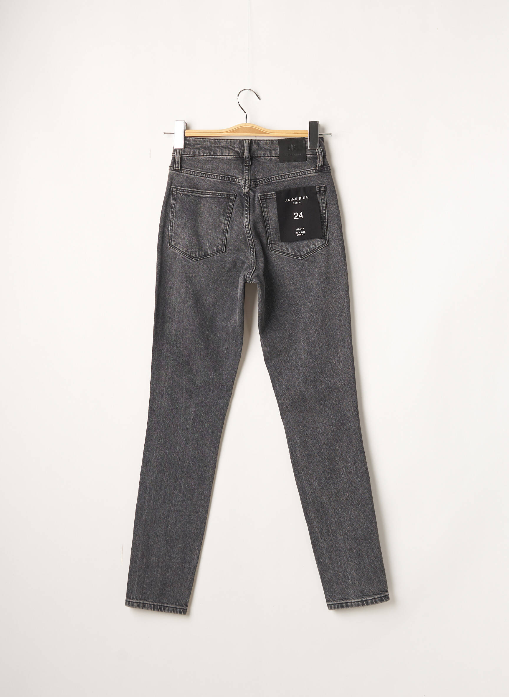 Anine Bing Jeans Coupe Slim Femme couleur gris
