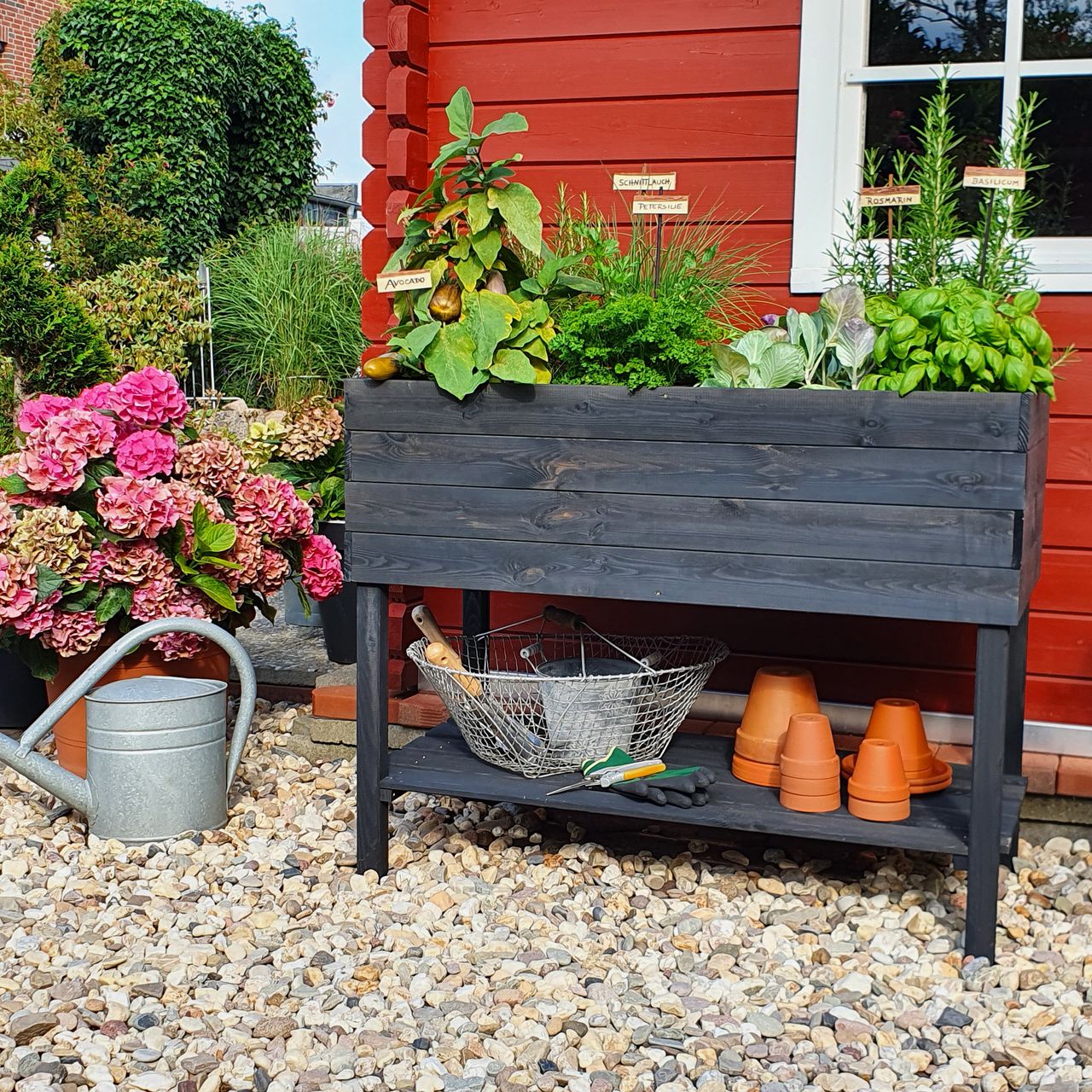 PROMEX Promadino Balkon-Kräuterbeet auf Beinen anthrazit