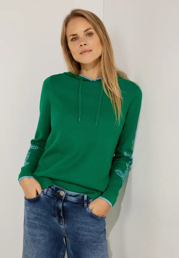 CECIL Jacquard Hoodie Pullover
