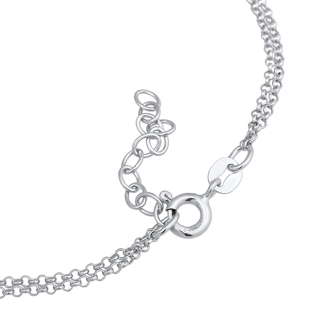 Elli Elli Bracelet Femmes pendentif cercle rond géo en argent sterling 925 Bracelet