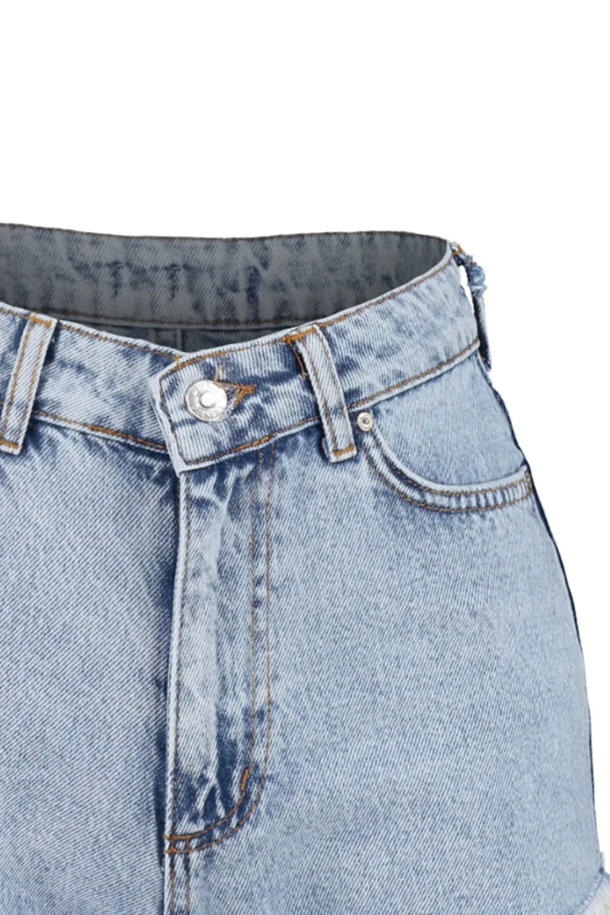 Trendyol Collection  Blauer Denim-Jeansstoff, 100 % Baumwolle, Shorts und Bermuda TBESS23SR00030