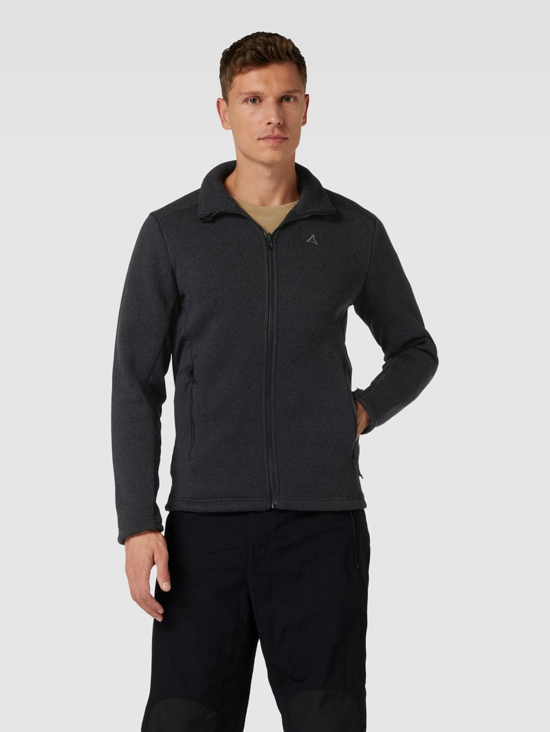 Jacke mit Label-Stitching Modell 'OBERAU' in schwarz