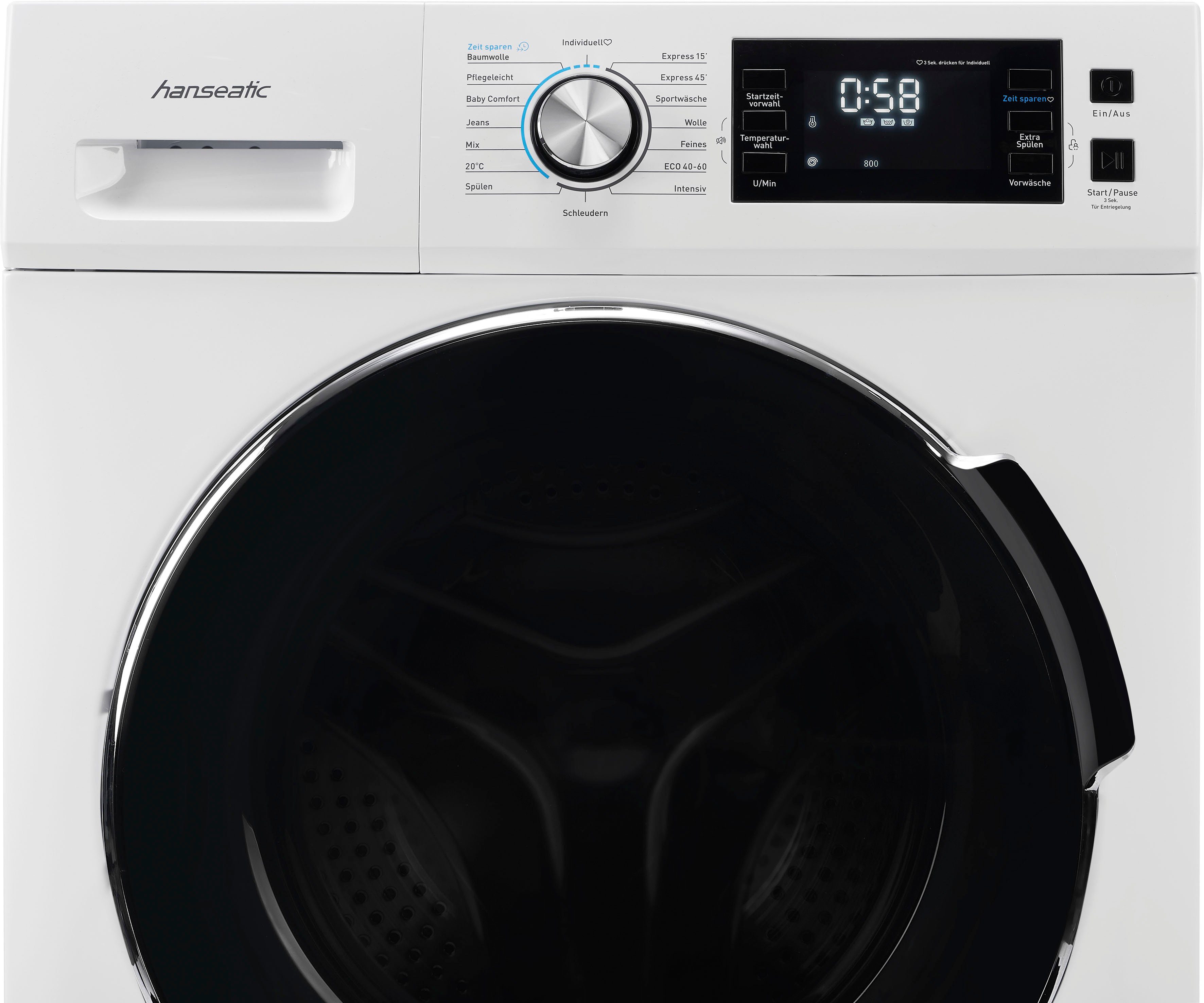 Hanseatic Waschmaschine HWMB714B, 7 kg, 1400 U/min, Schnellwaschprogramm, Startzeitvorwahl