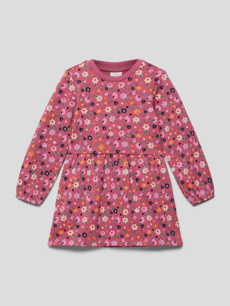 Kleid mit floralem Muster in fuchsia