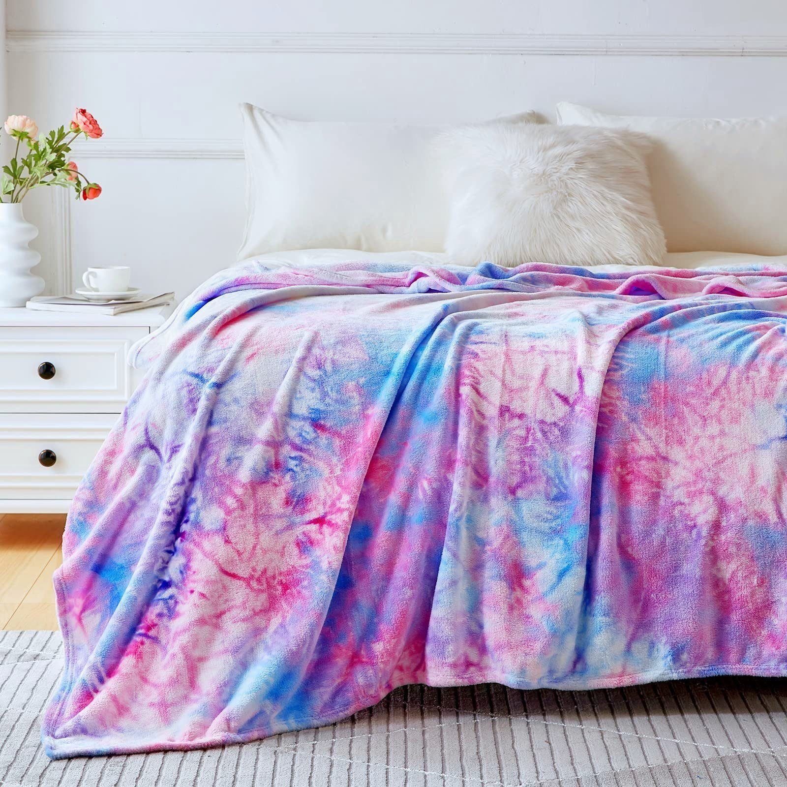 Kinderdecke Kuscheldecke für Kinder, Sofadecke, Tagesdecke, Wohnzimmerdecke, Avoalre, 76 x 102 Regenbogen-Überwurf für Mädchen, oder Geschenk für Kinder